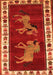 Animal Orange Traditional Rug, tr623org