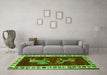 Machine Washable Animal Green Traditional Area Rugs in a Living Room,, wshtr623grn