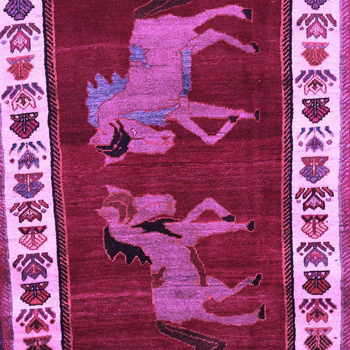 Machine Washable Animal Purple Traditional Area Rugs, wshtr623pur