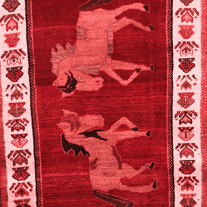 Machine Washable Animal Red Traditional Rug, wshtr623red