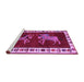 Sideview of Machine Washable Animal Purple Traditional Area Rugs, wshtr623pur