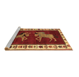 Sideview of Machine Washable Animal Brown Traditional Rug, wshtr623brn