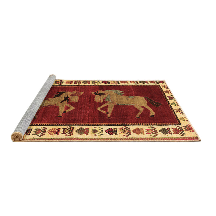 Sideview of Machine Washable Animal Brown Traditional Rug, wshtr623brn