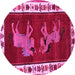 Round Animal Pink Traditional Rug, tr623pnk