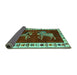 Sideview of Animal Turquoise Traditional Rug, tr623turq