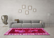 Machine Washable Animal Pink Traditional Rug in a Living Room, wshtr623pnk