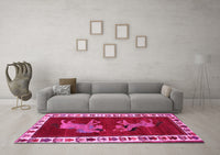 Machine Washable Animal Pink Traditional Rug, wshtr623pnk