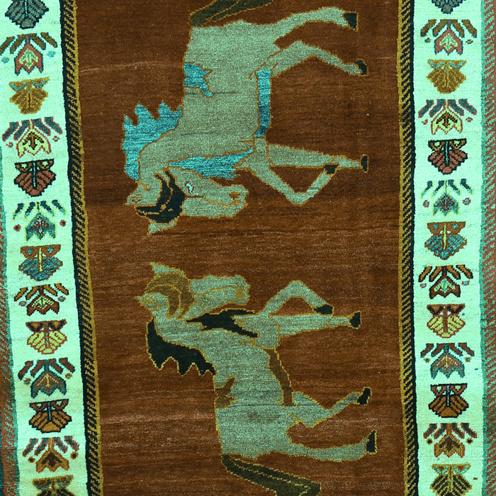 Animal Turquoise Traditional Rug, tr623turq
