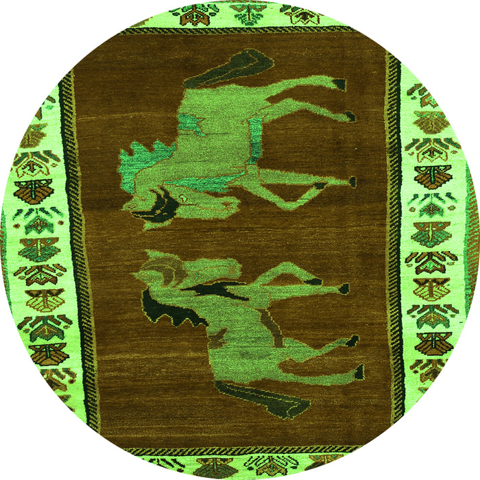 Machine Washable Animal Green Traditional Area Rugs, wshtr623grn