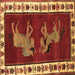 Square Animal Brown Traditional Rug, tr623brn