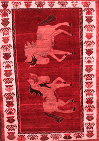 Animal Red Traditional Rug, tr623red