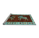 Sideview of Machine Washable Animal Light Blue Traditional Rug, wshtr623lblu