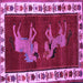 Square Machine Washable Animal Purple Traditional Area Rugs, wshtr623pur