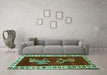 Machine Washable Animal Turquoise Traditional Area Rugs in a Living Room,, wshtr623turq