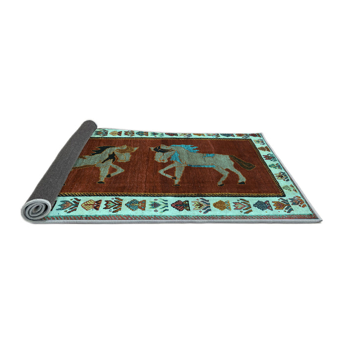 Sideview of Animal Light Blue Traditional Rug, tr623lblu
