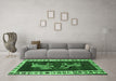 Machine Washable Animal Emerald Green Traditional Area Rugs in a Living Room,, wshtr623emgrn