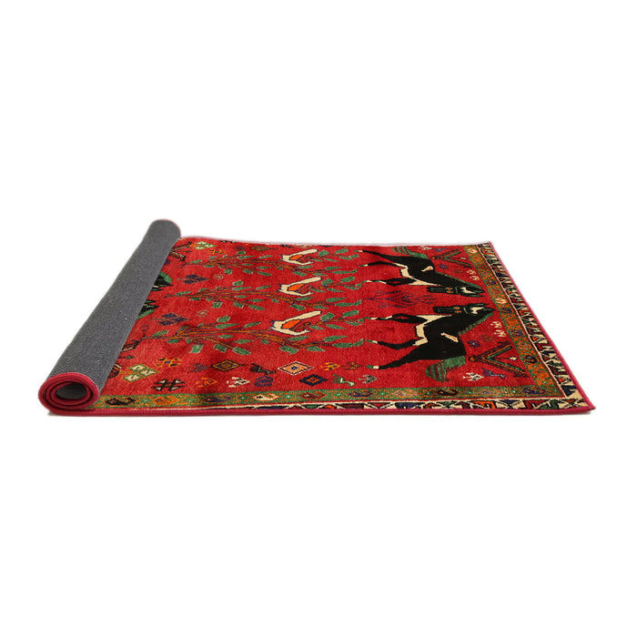 Sideview of Traditional Reddish Brown Persian Rug, tr624