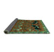 Sideview of Persian Turquoise Traditional Rug, tr624turq