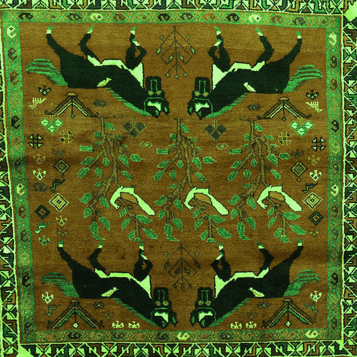 Serging Thickness of Persian Green Traditional Rug, tr624grn