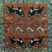 Square Persian Light Blue Traditional Rug, tr624lblu