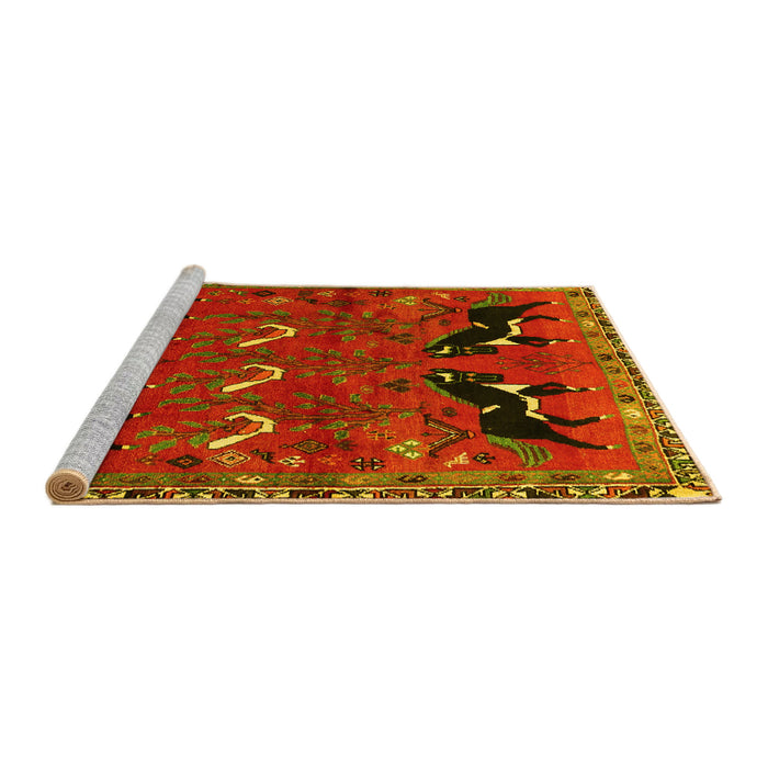 Sideview of Machine Washable Persian Yellow Traditional Rug, wshtr624yw