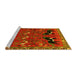 Sideview of Machine Washable Persian Yellow Traditional Rug, wshtr624yw