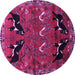 Round Persian Purple Traditional Rug, tr624pur