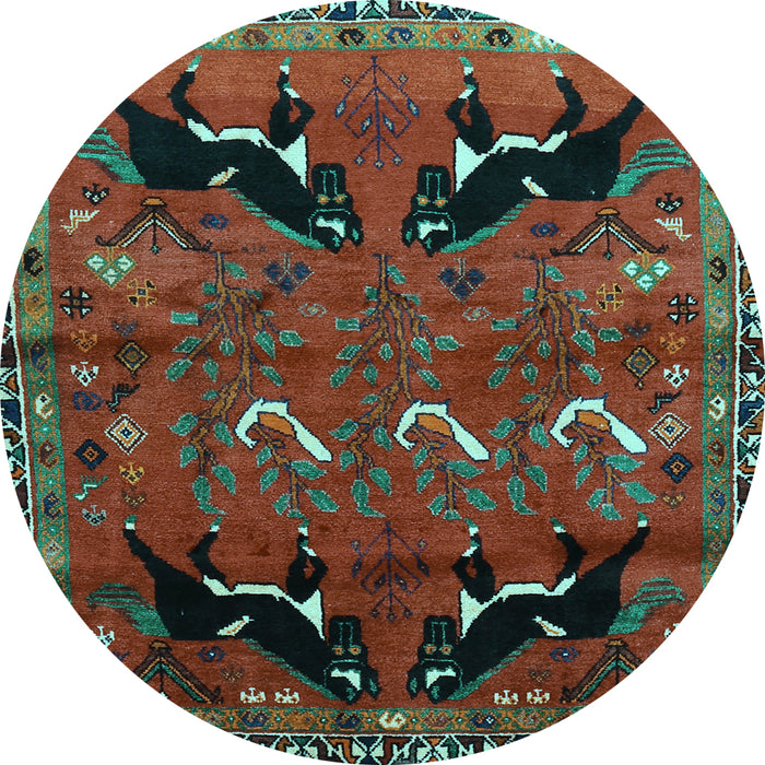 Round Machine Washable Persian Light Blue Traditional Rug, wshtr624lblu