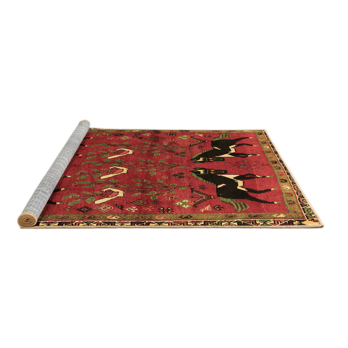 Sideview of Machine Washable Persian Brown Traditional Rug, wshtr624brn
