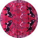 Round Persian Pink Traditional Rug, tr624pnk