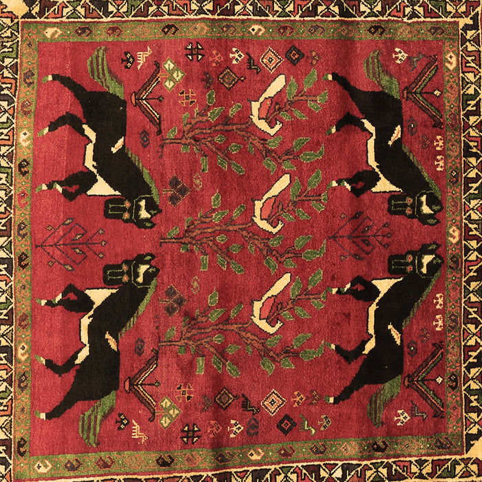 Square Persian Brown Traditional Rug, tr624brn