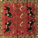 Square Persian Brown Traditional Rug, tr624brn