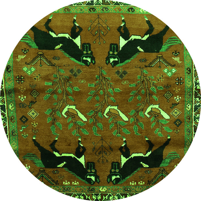 Square Persian Green Traditional Rug, tr624grn