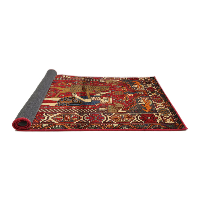 Sideview of Traditional Red Animal Rug, tr625