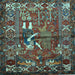 Square Machine Washable Animal Light Blue Traditional Rug, wshtr625lblu