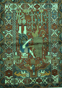 Animal Turquoise Traditional Rug, tr625turq