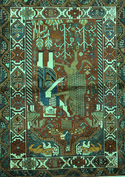 Animal Turquoise Traditional Rug, tr625turq
