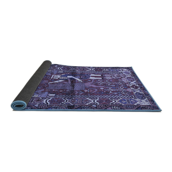 Sideview of Animal Blue Traditional Rug, tr625blu
