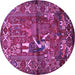 Round Animal Purple Traditional Rug, tr625pur