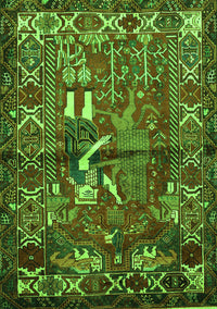 Animal Green Traditional Rug, tr625grn