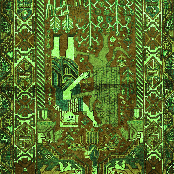 Animal Green Traditional Rug, tr625grn