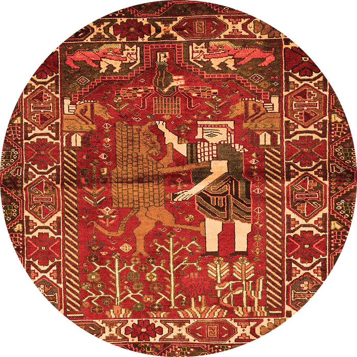 Square Animal Orange Traditional Rug, tr625org