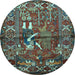 Round Animal Light Blue Traditional Rug, tr625lblu