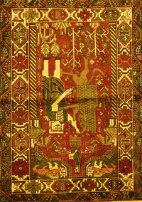 Animal Yellow Traditional Rug, tr625yw