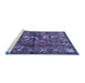 Sideview of Machine Washable Animal Blue Traditional Rug, wshtr625blu