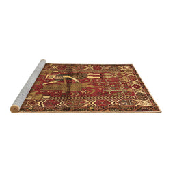 Sideview of Machine Washable Animal Brown Traditional Rug, wshtr625brn