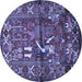 Round Machine Washable Animal Blue Traditional Rug, wshtr625blu