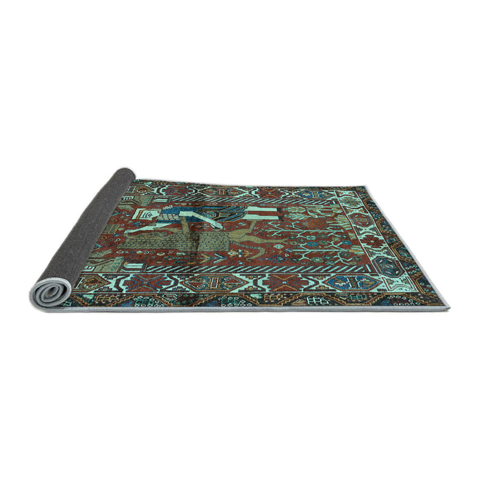 Sideview of Animal Light Blue Traditional Rug, tr625lblu