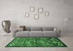 Machine Washable Animal Emerald Green Traditional Area Rugs in a Living Room,, wshtr625emgrn