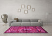 Machine Washable Animal Pink Traditional Rug in a Living Room, wshtr625pnk